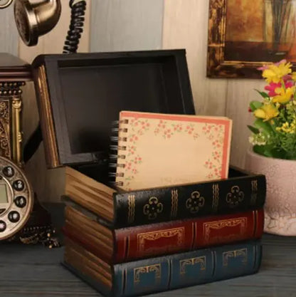 Vintage Book-Shaped Storage Box